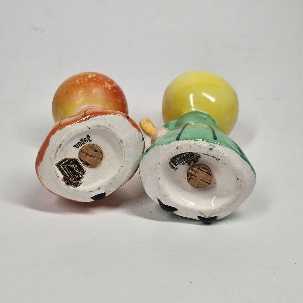 Anthropomorphic Fruit Musicians Salt & Pepper Shakers Pair Vintage Japan Napco